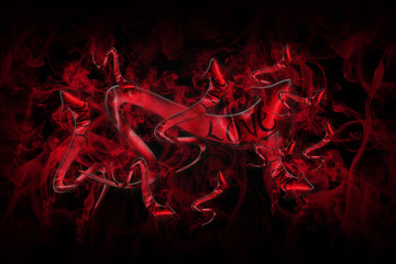 Love Concept. Arrows With Love Written On It Showing The Way On Black Background Full Of Red Smoke 3D illustration - obrazy, fototapety, plakaty
