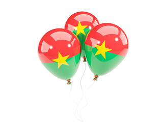 Three balloons with flag of burkina faso