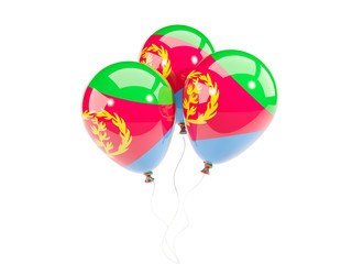 Three balloons with flag of eritrea