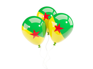 Three balloons with flag of french guiana
