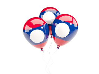 Three balloons with flag of laos