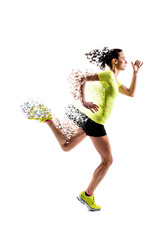 Running woman on white background - 137314847