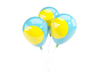 Three balloons with flag of palau