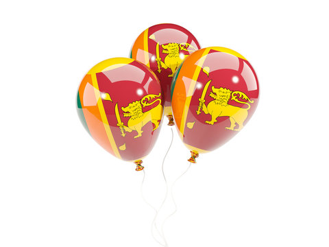Three balloons with flag of sri lanka