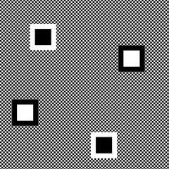 Pattern of black and white squares on the mesh