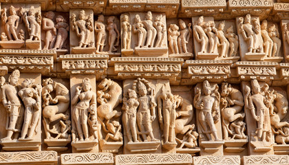 Famous erotic temple in Khajuraho, India
