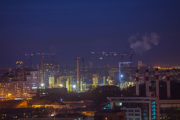 Fototapeta premium miasto nocą, widok z lotu ptaka