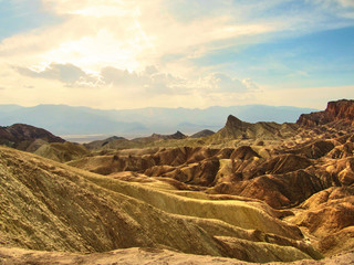 View of the erosional landscape in Zabriskie Point - Death Valley, California