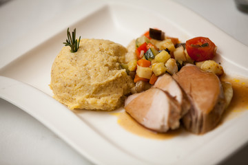 polenta con arrosto