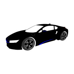 Obraz na płótnie Canvas Sport electric car vector silhouette