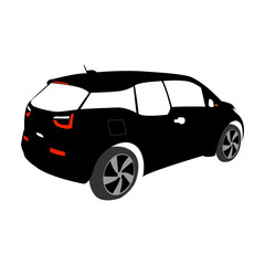 Small electric car vector silhouette