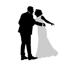 Wedding couple silhouettes