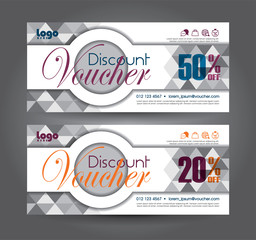 Discount voucher template with clean and modern pattern