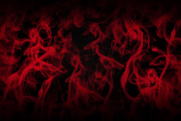 Love Concept. Black Background Full Of Red Smoke 3D illustration - obrazy, fototapety, plakaty