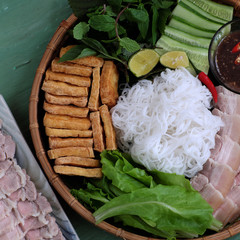 Vietnamese food, bun dau mam tom