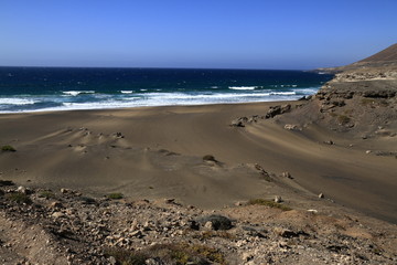 The famous lagoon in Playa la Solapa, Fuerteventura