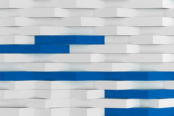 Fototapeta premium 3D rendering of white matte plastic waves with colored elements