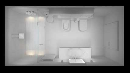 Interior rendering of a modern Bathroom