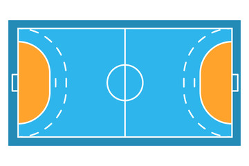 Sample sport field arens of Handball. Flat design. Vector illustration.