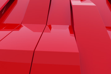 Obraz premium Abstract 3D rendering of gloss plastic waves