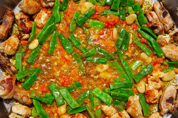 Paella from Spain recipe process vegetables