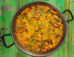 Paella from Spain rice recipe from Valencia