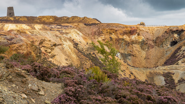 Former copper mine Parys Mountain, near Amlwch, Isle of Anglesey, Wales, UK