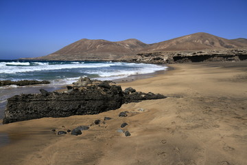 The famous lagoon in Playa la Solapa, Fuerteventura