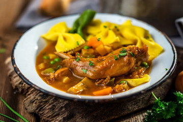 Homemade stew with meat and vegetables