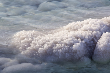 Dead Sea salt deposits stones white crystals 