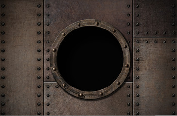 submarine porthole steam punk metal background