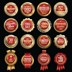 Set of Luxury Sales Quality Badges.  - obrazy, fototapety, plakaty