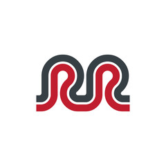 Initial Letter RR Linked Design Logo