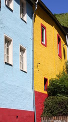 Fototapeta na wymiar Colorful façades in Zell on the Moselle. Germany