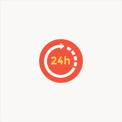 24 hours icon flat design