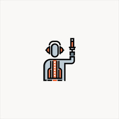 airport worker icon flat design