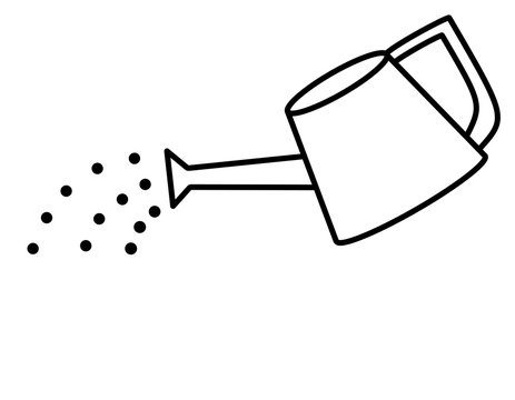 水やり(線画)