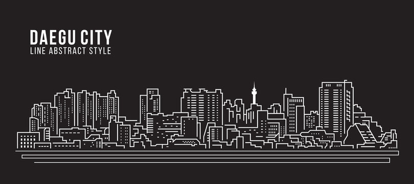 Cityscape Building Line art Vector Illustration design - Daegu city
