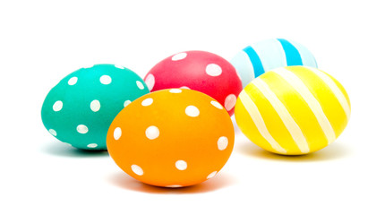 Perfect colorful handmade easter eggs isolated - 137326448