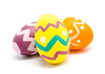 Perfect colorful handmade easter eggs isolated