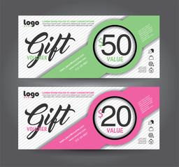 Discount voucher template with clean and modern pattern