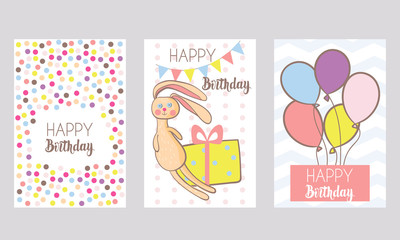 Set of 3 Birthday backgrounds