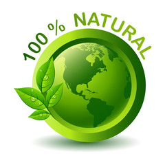 Vector Green 100% Natural Label