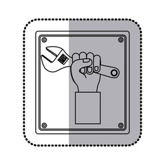 wrench in the hand icon stock, vector illustration design
