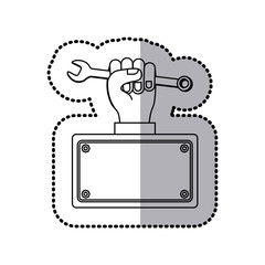 wrench in the hand icon stock, vector illustration design