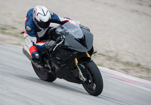 Rider On A Speed Bike In Circuit