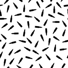 bullet gun. black combat cartridge. seamless pattern. white background. vector illustration.