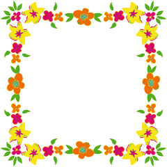 Floral frame with spring flowers