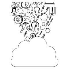 database hosting icon stock image, vector illustration design