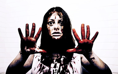 Blood battered woman